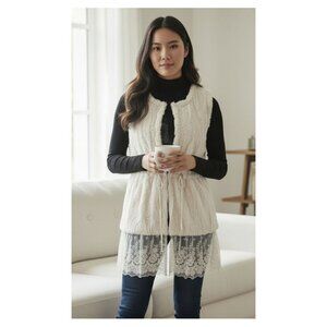 Fur Vest, Gathered Waist, Lace Bottom from Altar'd State